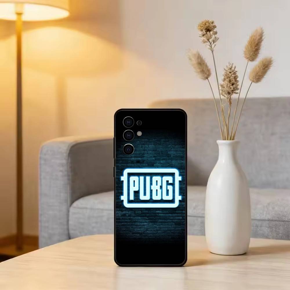 P-U-B-G Phone Case Black Silicone Soft For Samsung S25,S24,S21,S22,S23,S30,Ultra,S20,Plus,Fe,Lite