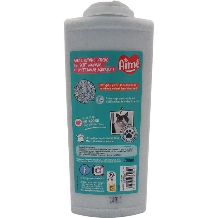 Hygiène chat - AIME - Désodorisant litière - Marine - 700 ml - 100 % Naturel