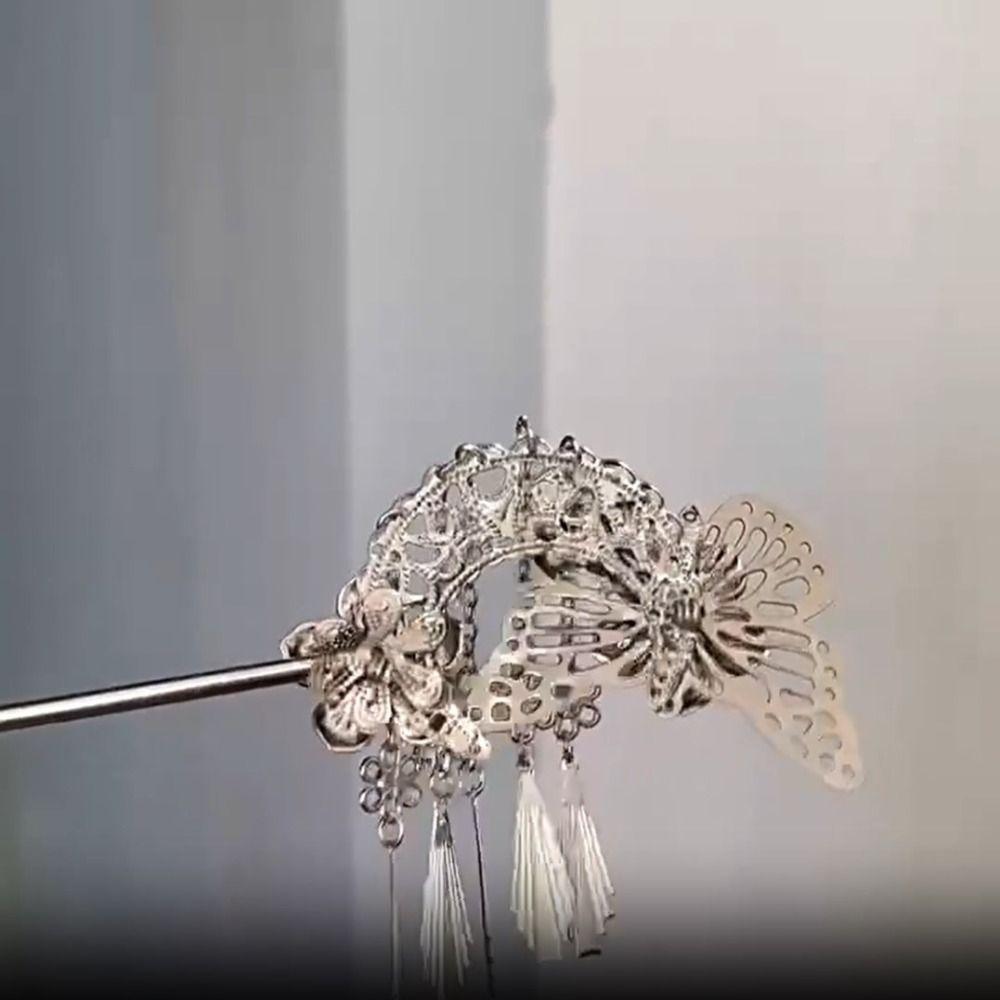 Chinesische Haarnadel Mit Schmetterling & Quaste – Vintage Metall, Für Hochsteckfrisuren & Cosplay