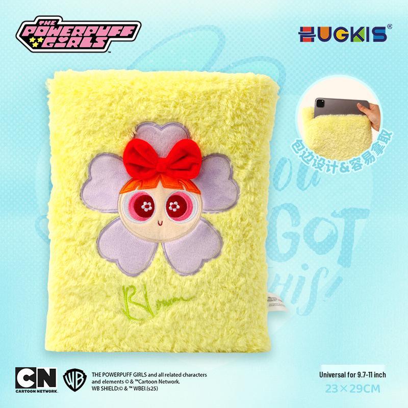 Powerpuff Girls Plush iPad Tablet Protective Crossbody Case & Diary Cover - Creative Gift for Girls