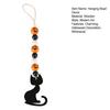 Halloween Wooden Beads Garland Hanging Pumpkin Ghost Bead with Cat Spider Witch Ornaments for Halloween Indoor Outdoor Tree Decor