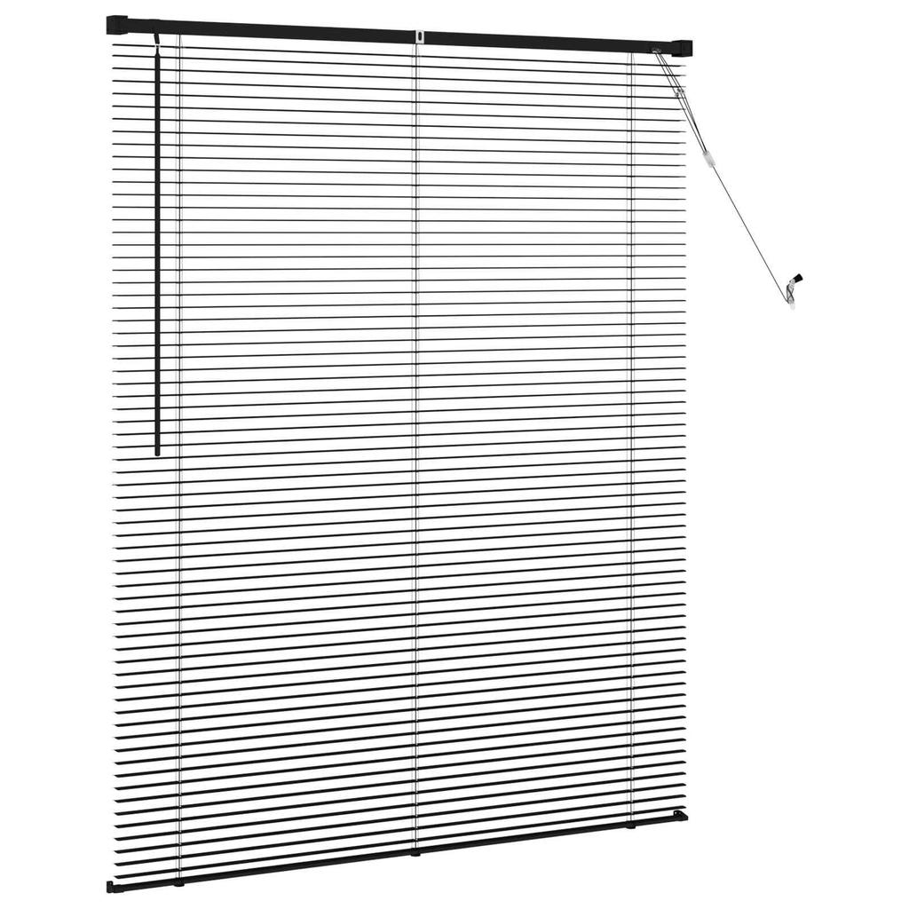 Black Venetian Blind 150 x 120 cm 25 mm PVC