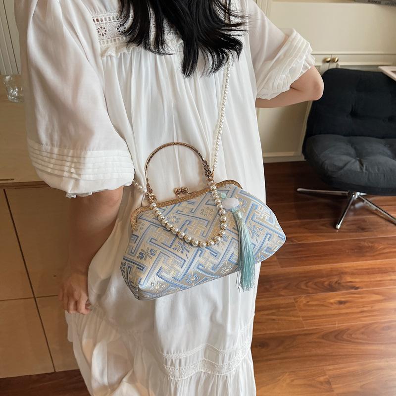 Women's bag new shoulder crossbody clip dinner bag high-end change mobile phone bag