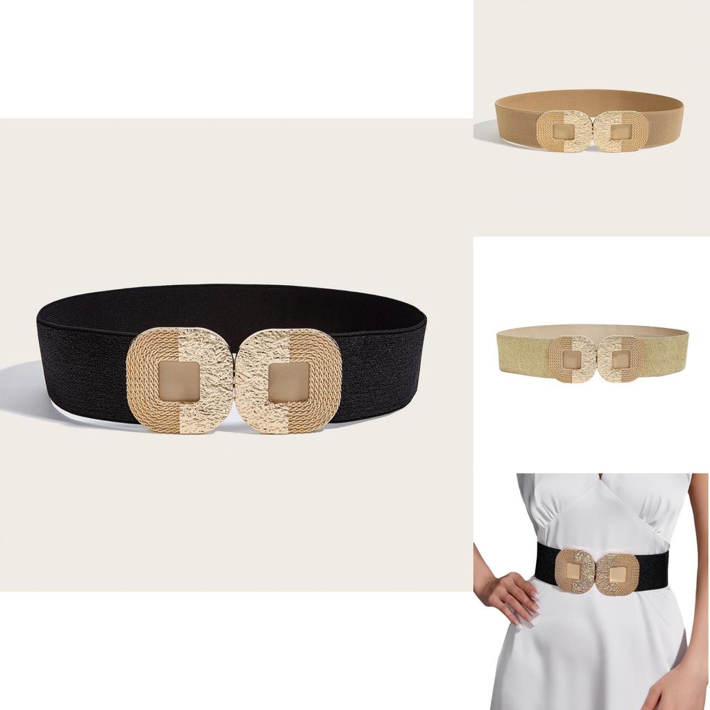 Style Wide Leather Belt For Women With Adjustable Metal Hook Buckle For Coat And Dress