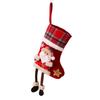 Medium Plaid Christmas Stocking Candy Bags for Kids, Christmas Tree Hanging Ornaments, Holiday Bags