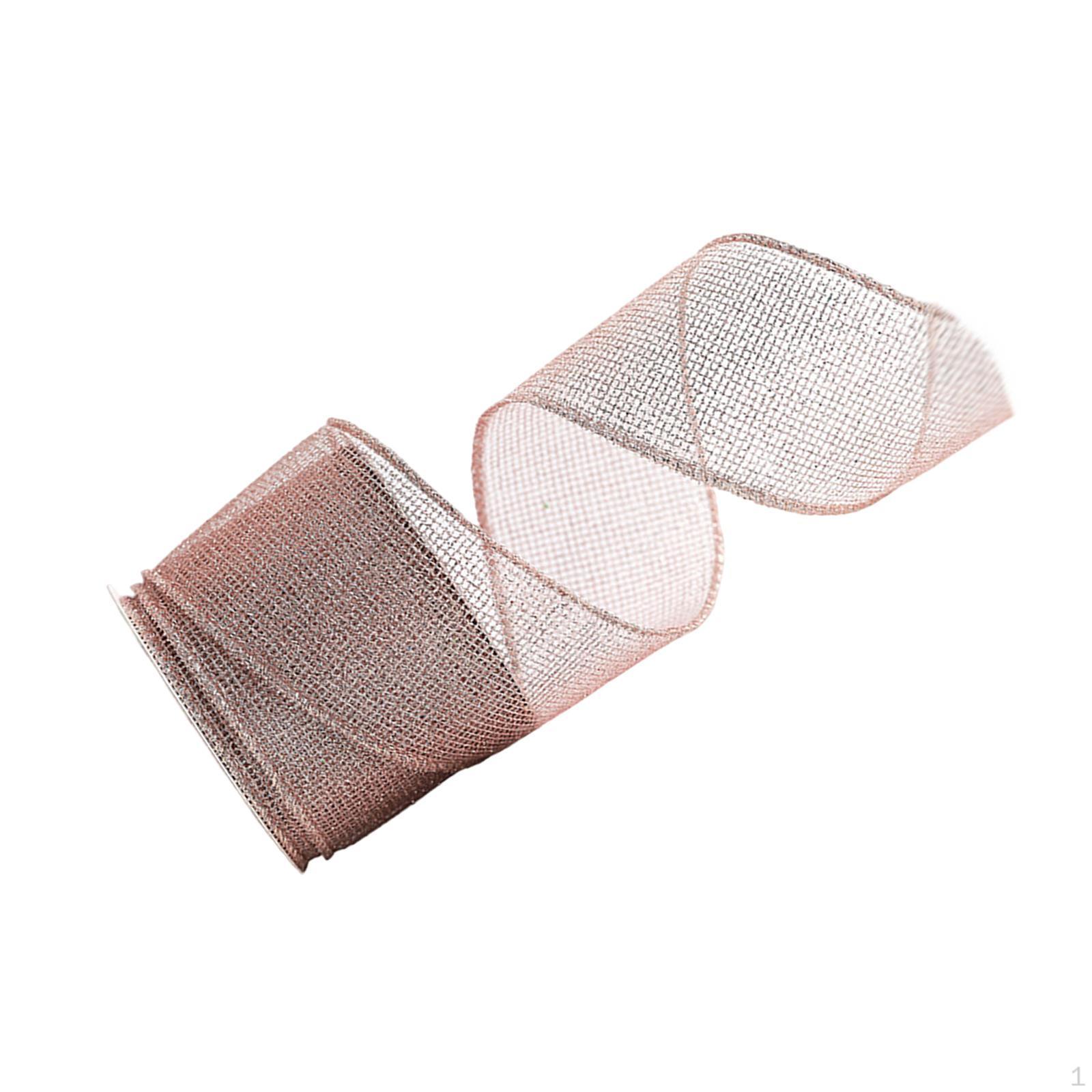 

Рождественская розовая золотая лента для дерева DIY Художественные принадлежности Многофункциональные букеты Упаковка Small square