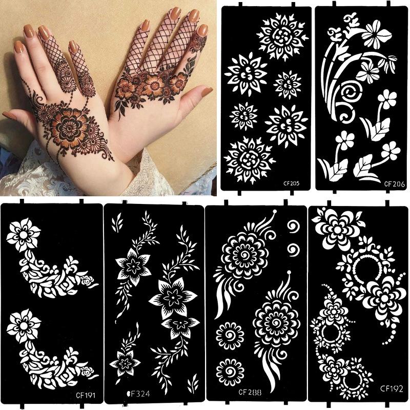 PET, Hollow Out Tattoo Template, Middle East India, Hannah Tattoo Sticker, Body Painting Template, Sticker Spray Painting, Body Painting Board
