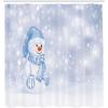 Cozy Snowman Cartoon Winter Shower Curtain, Festive Merry Christmas Bathroom Decor Set