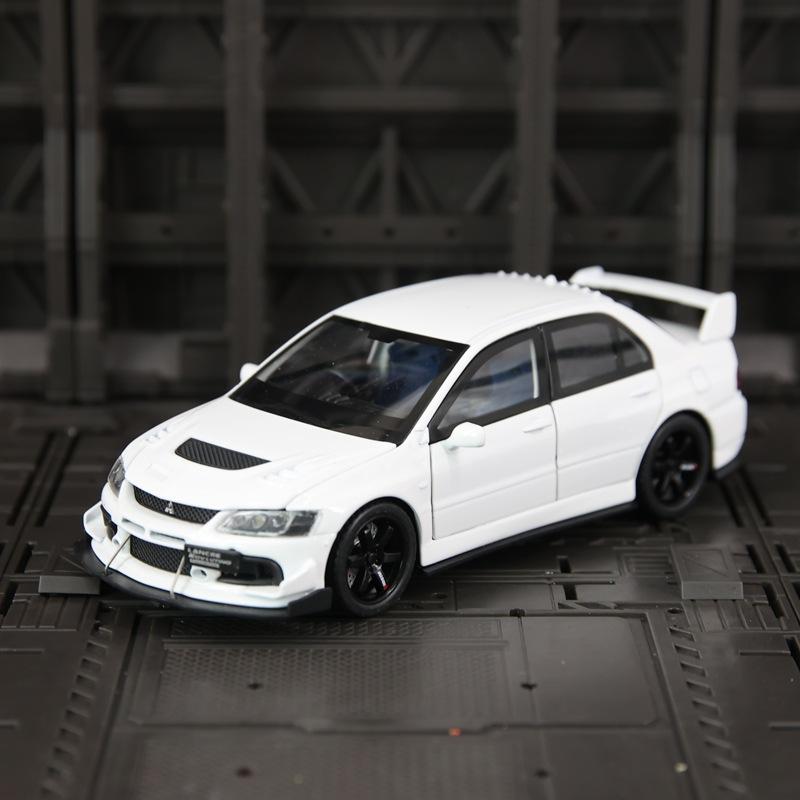 cwtnuk1 1:32 Simulation Mitsubishi EVO 9 Racing Car Model 6 Doors Openable Sound Light Pull Back Alloy Vehicle Toy Kids Gift Decoration