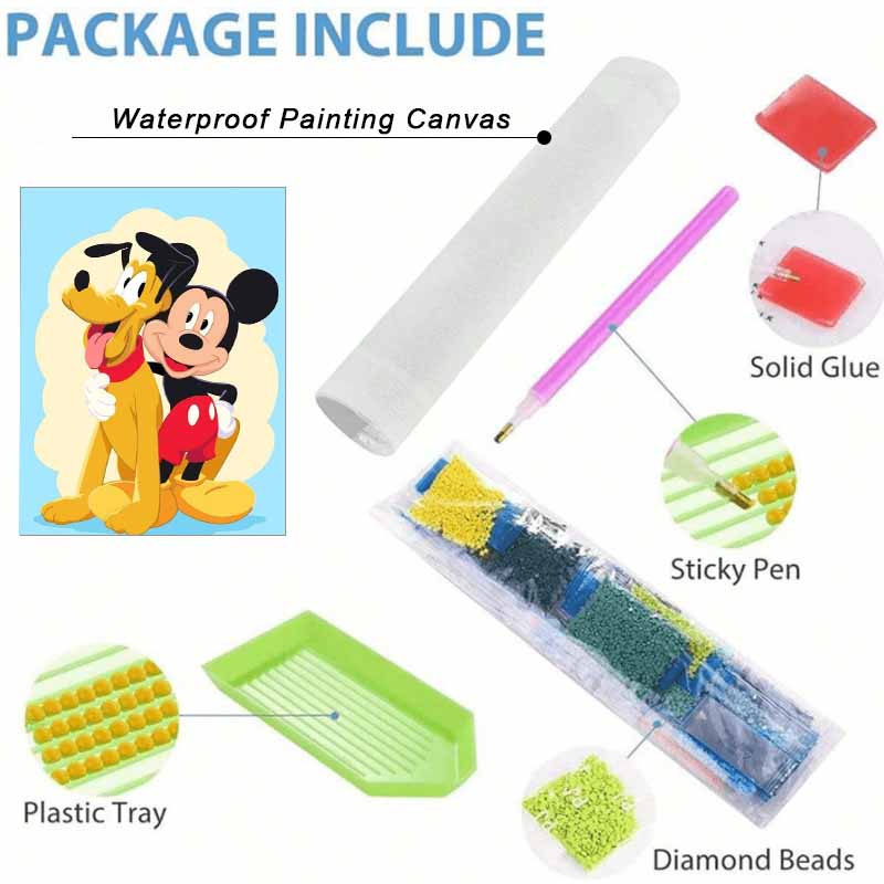 Disney Diamond Painting 5D DIY Mickey Pluto Diamond Painting Art Diamond Painting Kit Adult/Beginner Gift Idea Home Decor