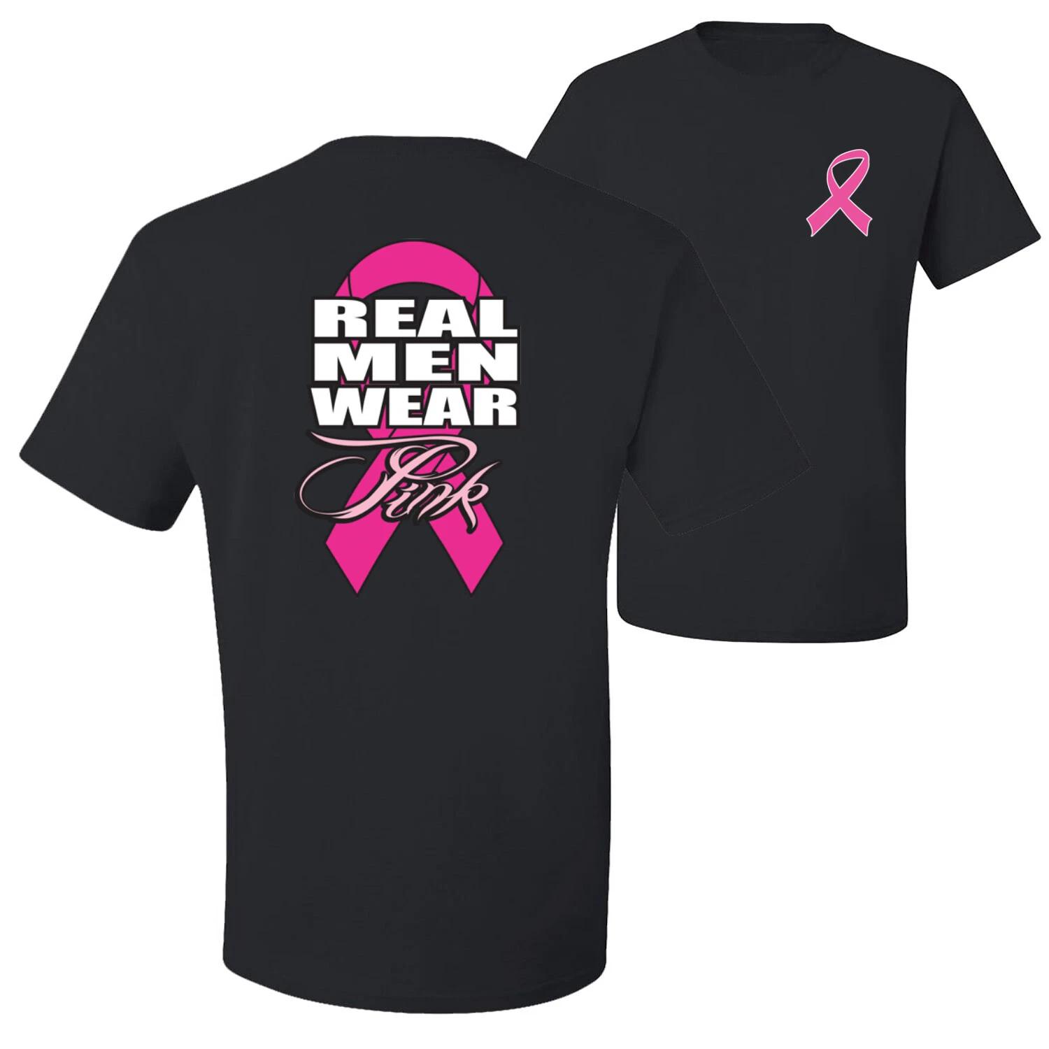 Real Men Wear Pink Breast Cancer Awareness Men Graphic T- Shirt 4XL