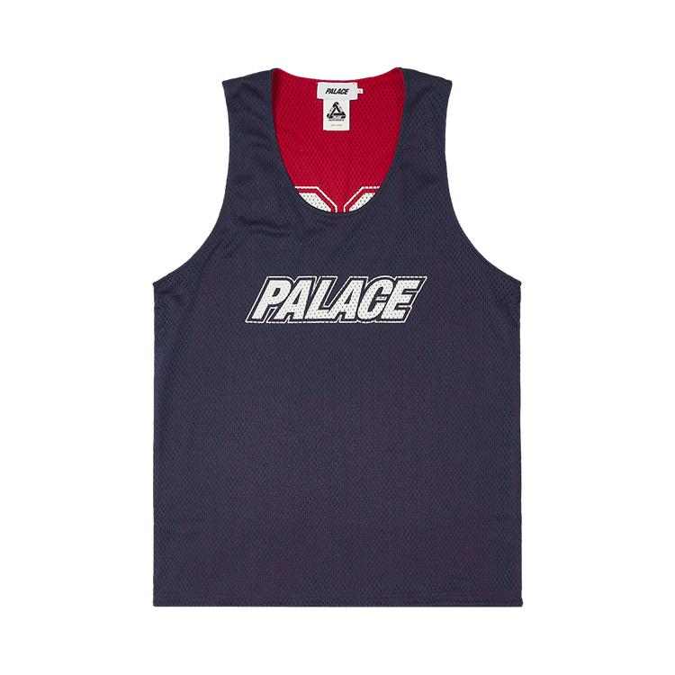 

Palace Mesh Reverso Border Vest Navy Unisex Tops Blue P26ES046