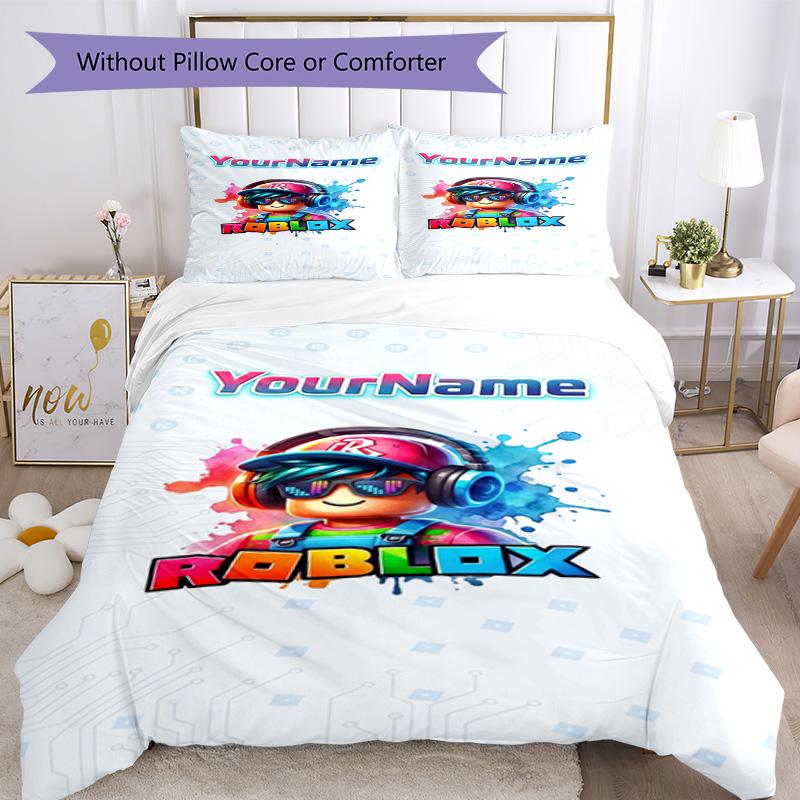 Roblox 167 Customize Your Name Bedding Set Breathable Duvet Cover with Pillowcases Home Decoration Birthday Gift