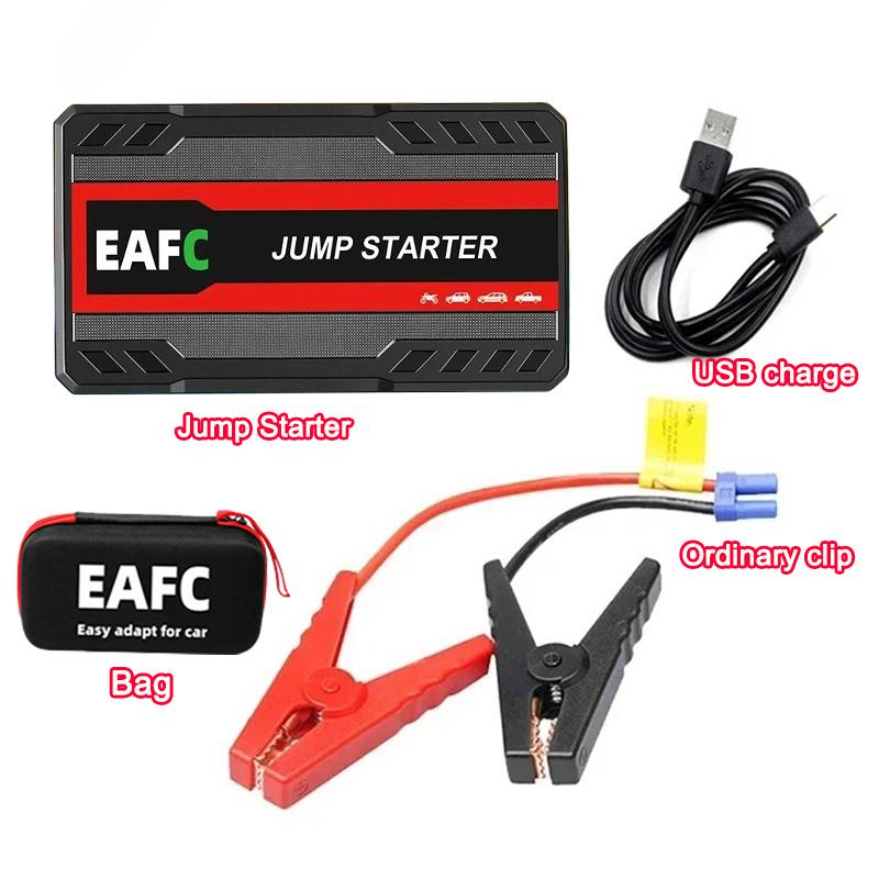 EAFC 2000A/600A Car Jump Starter Power Bank Portable Starting Device Lighting 12V Petrol Diesel Car Booster With Smart Clip