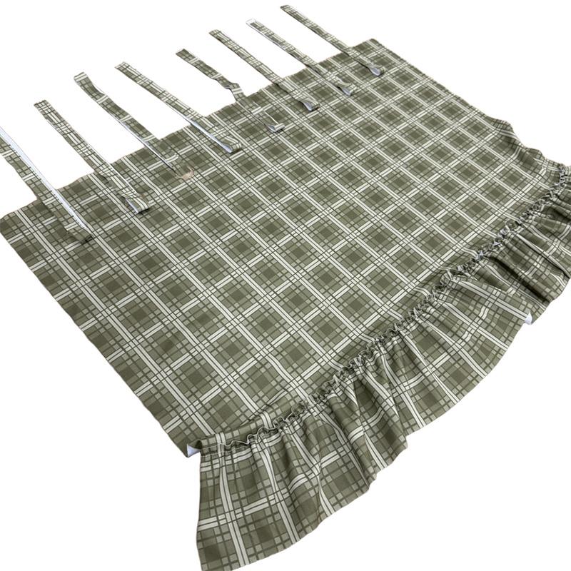 Creative Plaid Oven Skirt Handmade Stove Apron Curtain Cover Home Decoration Tie Decorative Skirt Kitchen Accessories
