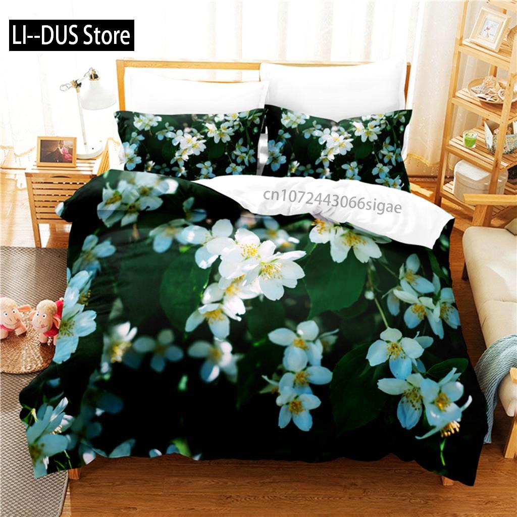 Gardenia Bedding Set Duvet Cover Set 3d Bedding Digital Printing Queen Size Bedding Set Fashion Design