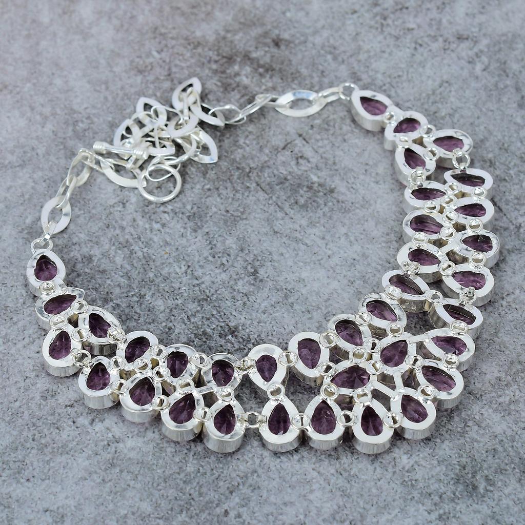 Pink Kunzite Gemstone Handmade 925 Sterling Silver Jewelry Necklace 18" M-323