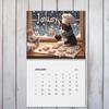 12 Monthly Fun Cooking Cats Calendar With Creative Illustration,Double-Spiral-Bound Cooking Cat Calendar,Unique Gift For Cat Lovers And Foodies