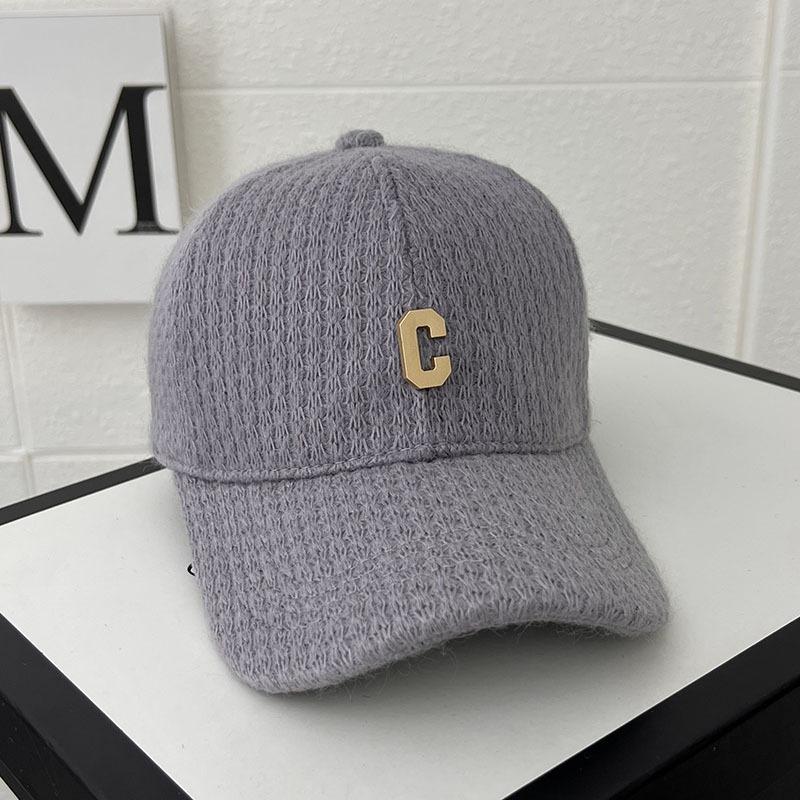 Women's Hats Baseball Caps  Autumn and Winter Thickened Warm Wool Hats Korean C Shaped Fashion and Versatile Niche Baseball Hats