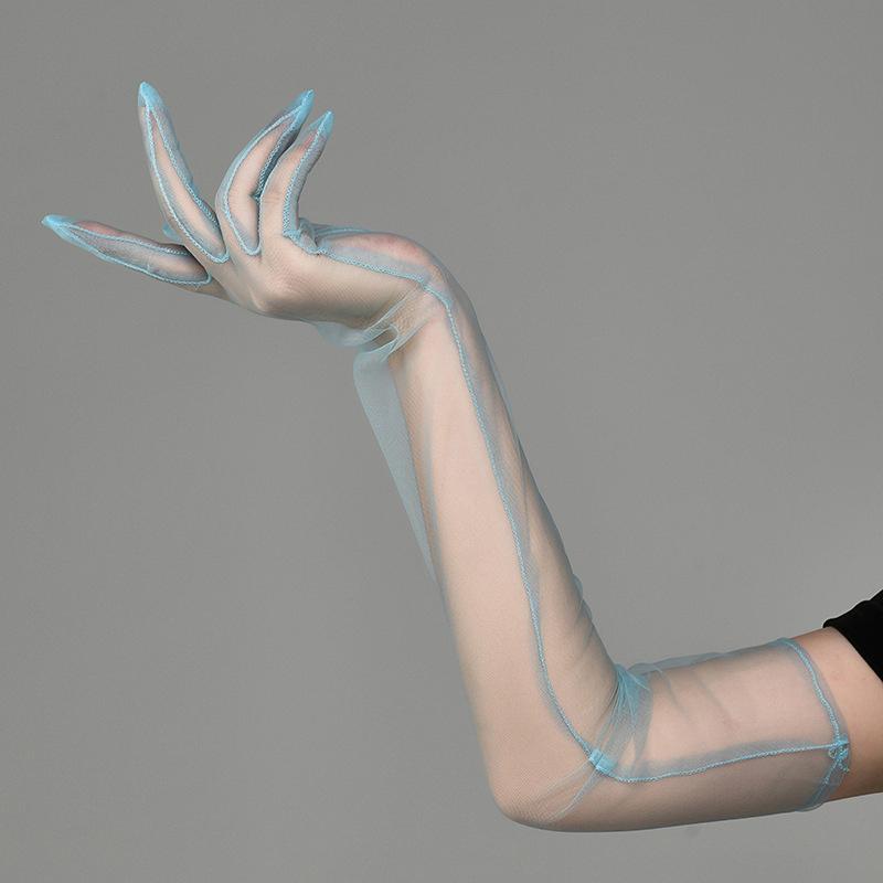 Casual Thin Mesh Lace Gloves Women S Black Silk Sexy Breathable Sunscreen