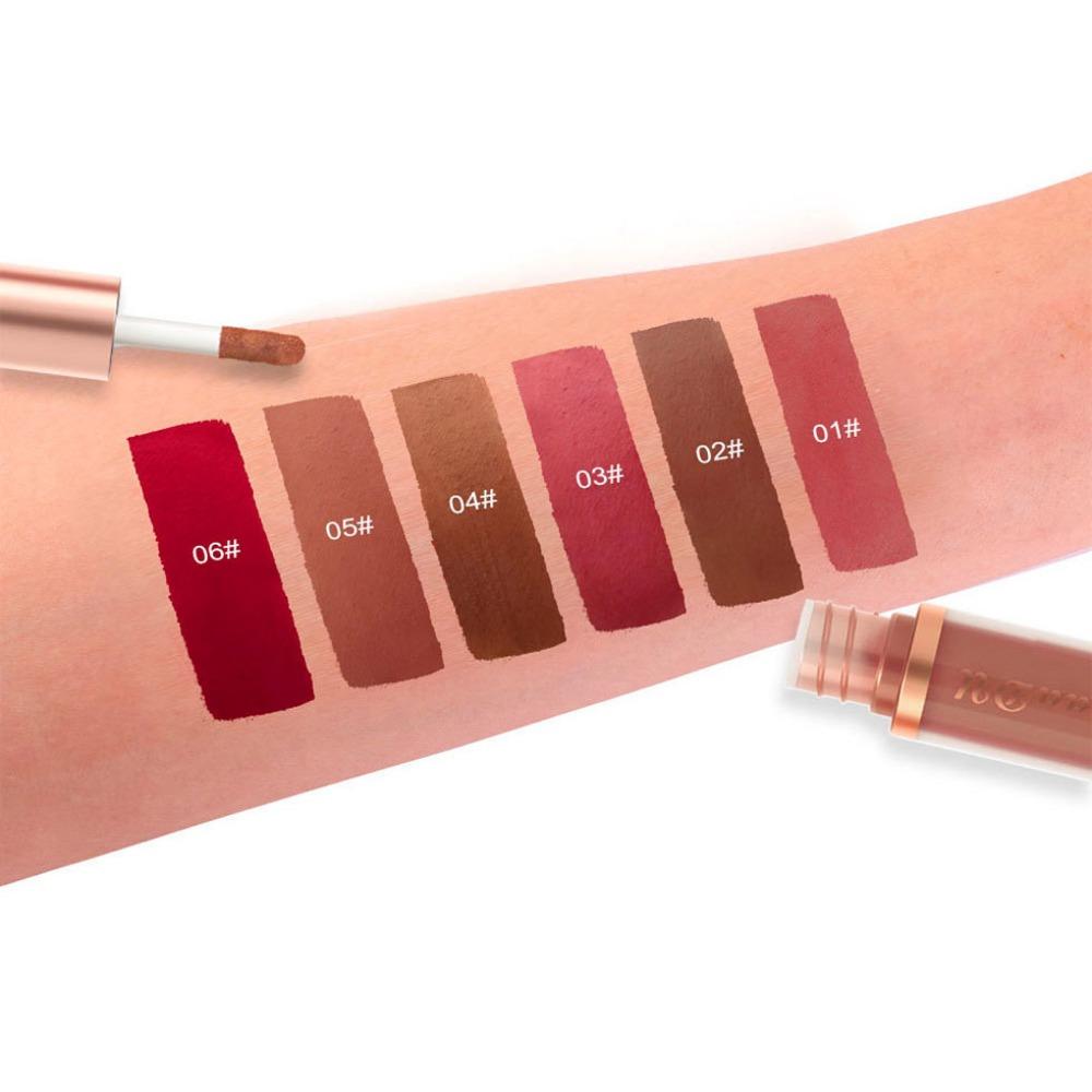 CmaaDu 6 Make Lipstick Dumplings Velvet Lip Gloss Waterproof No Color Does Not Touch The Cup