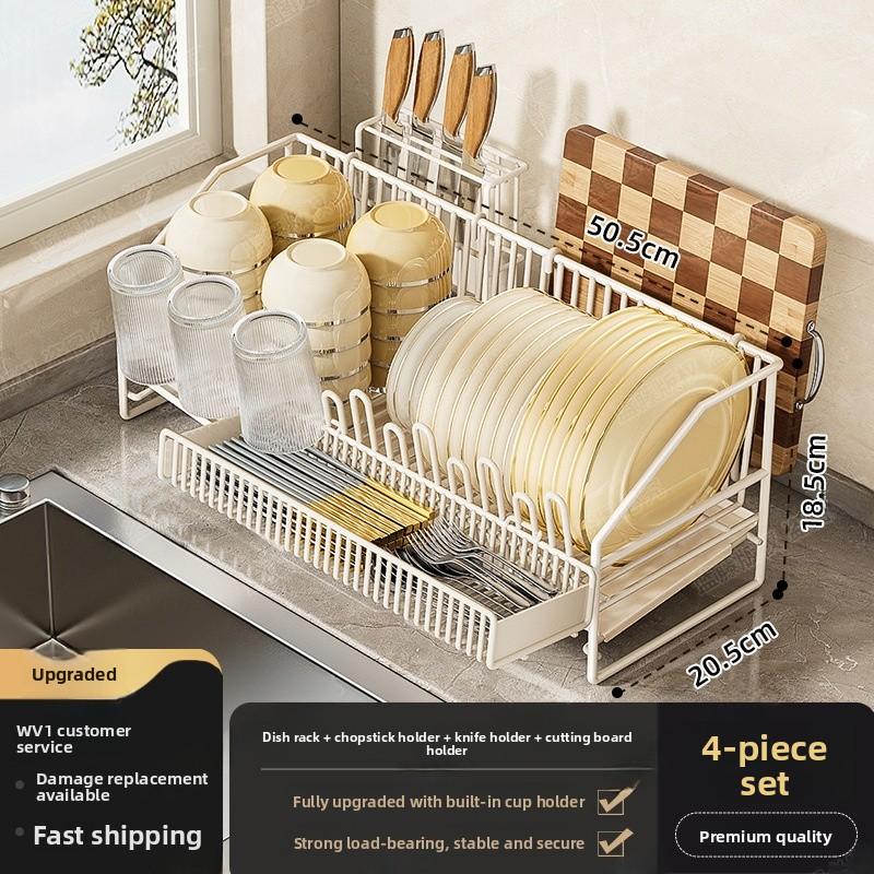 Kitchen Bowl Draining Ra Multi-Functional Countertop Sle Storage elf Utensils Di Plate Diwaer Organizer