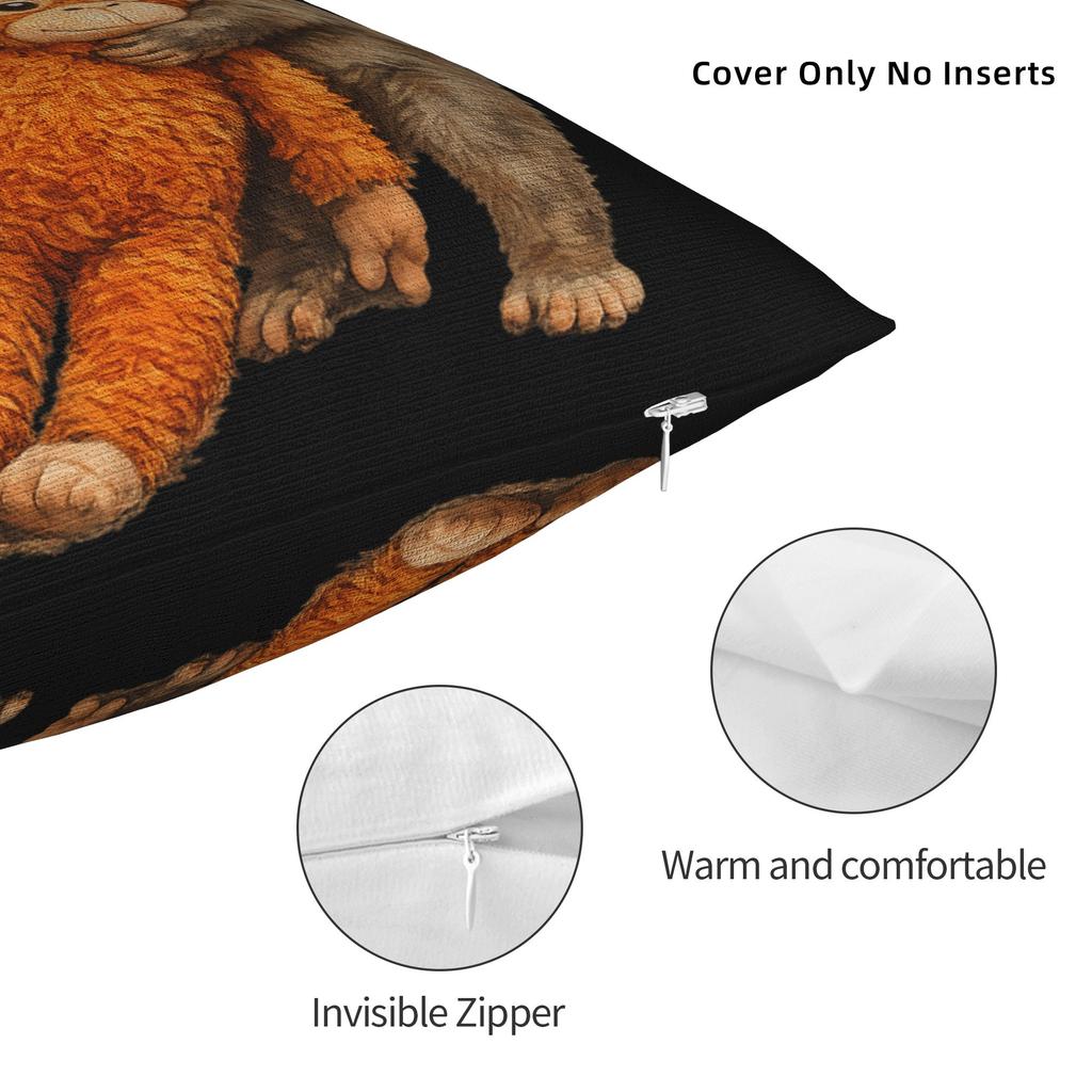 Baby Monkey Punch Cute Cuddly Little Love Pillowcases Novelty Pillow Case For Sofa Bedroom Home Decor Soft Pillow Cover