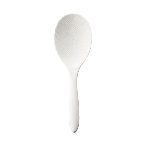 Akebono Sangyo Rice Paddle, White, 21cm, Blister Case, Made in Japan, Commercial Use, Spoon-Shaped for Fluffy Rice Spoons, Double-Embossed Finish, Flo
