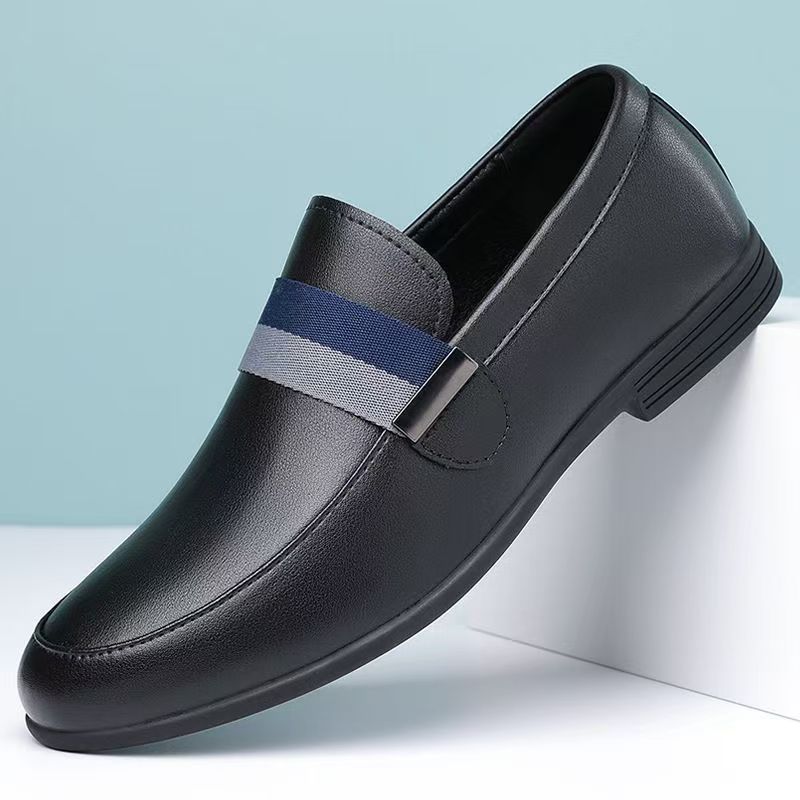 

Luxury Brand Mens Loafers New Designer Casual Shoes for Men All-match Male Dress Shoes Male Wedding Leather Footwear 44 чёрный
