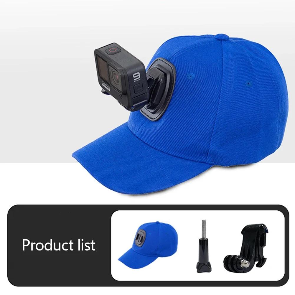 Baseball Cap with Action Camera Bracket Mounting Bracket for Gopro Hero 12 11 10 9 8 7 6 5 4 3 Insta360 X3 X2 Eken SJCAM DJI