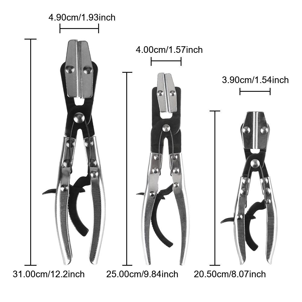 Hose Pinch Off Pliers Auto Parts 3Pcs 8/10/12 Inch Automatic Locking Length Flat Mouth Oil Pipe Sealing Pliers Car Repair Tool Universal