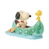 JIM SHORE Snoopy Woodstock In Canoe 6017869 &