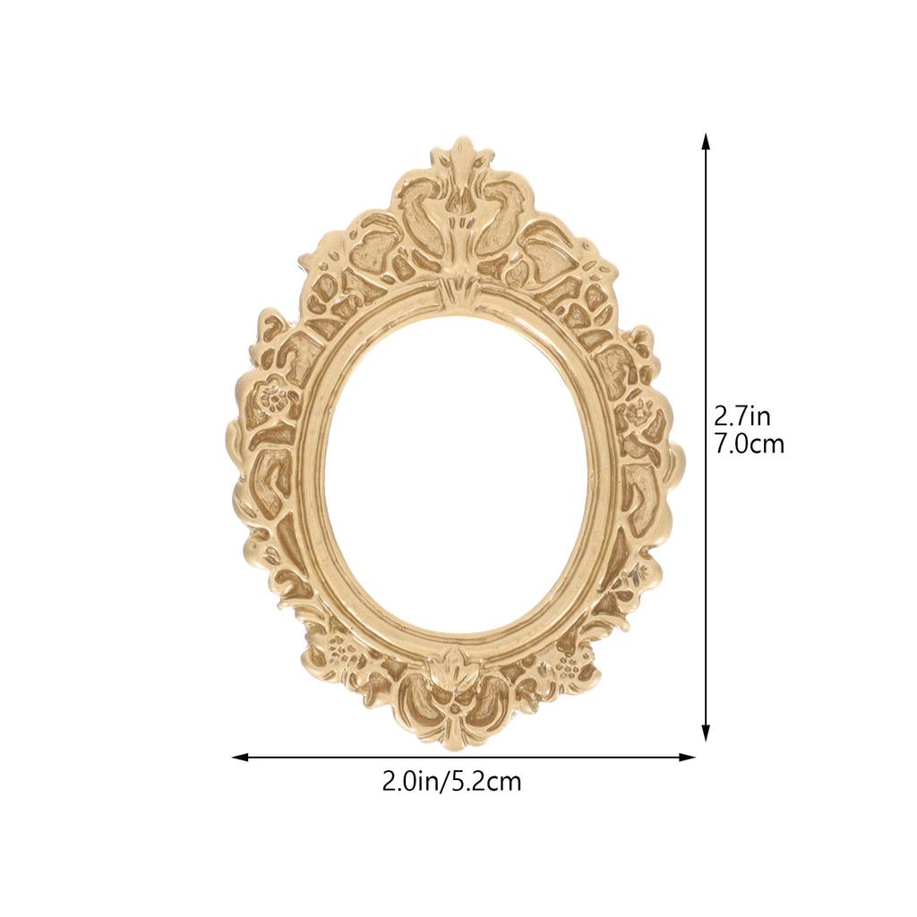 10pcs DIY Mini Photo Frames Resin Crafts Phone Case Decor Vintage Oval Photo Frame Vintage Picture Frame DIY Jewelry Accessories