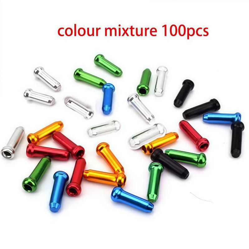30/50/100Pcs Multiple Colors Aluminum Alloy Bicycle Brake Shifter Inner Cable Tips Wire End Cap Cable Line Core Cap Cover Gear