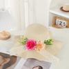 Early spring new beach travel sunscreen hat fashionable flower summer UV protection sunshade straw hat