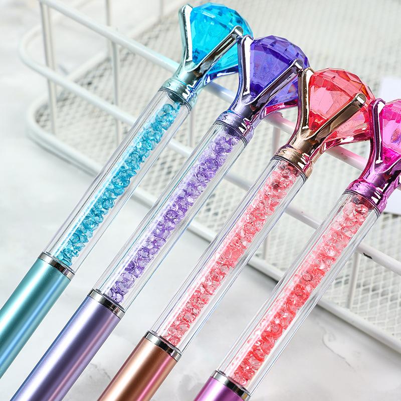 1PCS Creative Diamond Ball Pen 0.5mm Blue Ballpoint Pen
