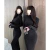 Long-sleeved Dress Women's New Sexy Slim Fit with Coat Temperament Hip Skirt Inside