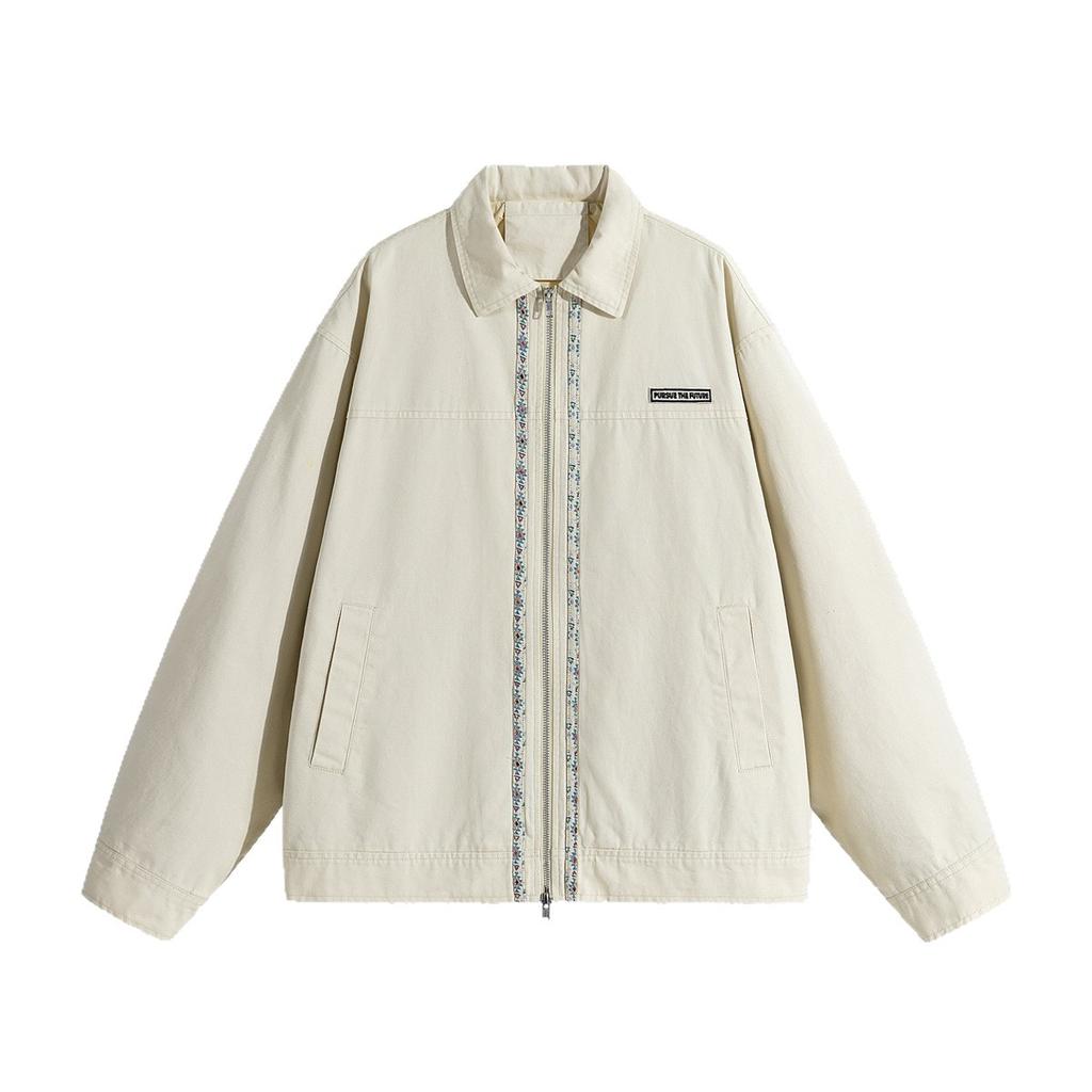 Minimalist Vintage Jacket Men's Spring and Fall Lapel Casual Cotton Workwear Washed and Done Old Jacket Loose Top Breathable Work Casual Jacket