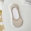 Women's Summer Thin Solid Color Mesh Silicone Non Slip Shallow Mouth Invisible Boneless Heel Socks