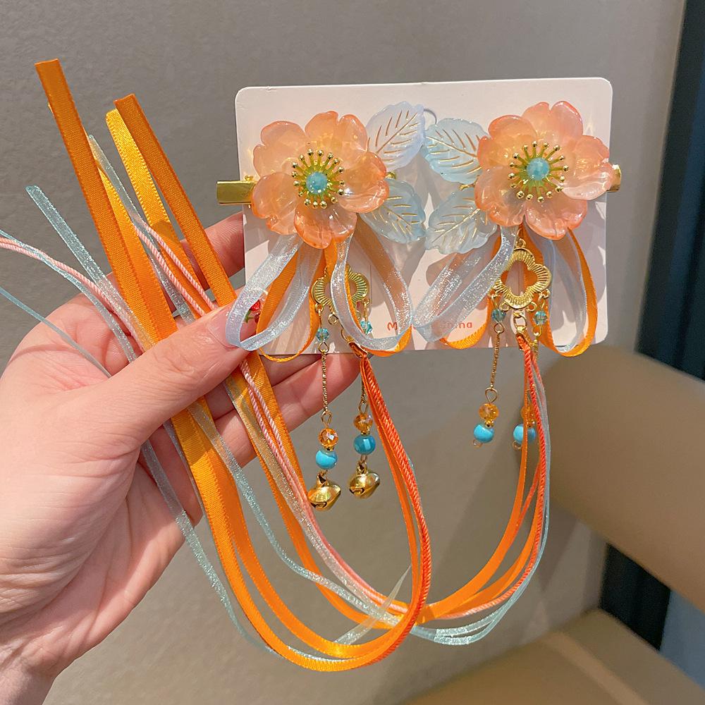 Chinese Style Hanfu Hairpin Set for Girls - Includes Hair Clips, Swaying Tassels, and Butterfly Accessories