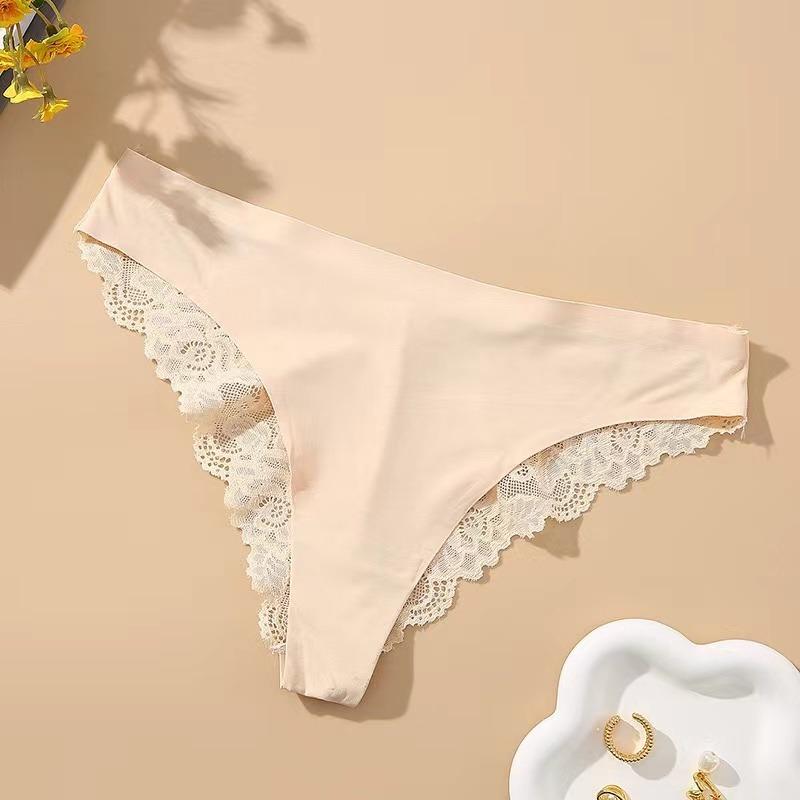 Women's Panties Set Sweet Lace Underwear Soft Silk Satin Lingerie French Romantic Woman Briefs Female Sexy Panty