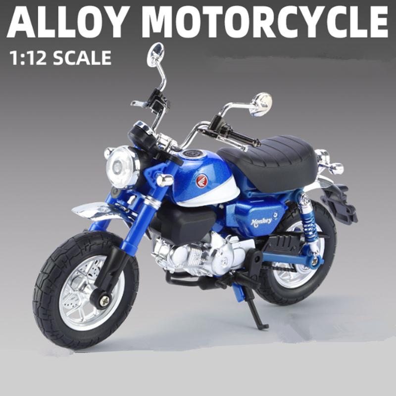 1/12 Honda Monkey 125 Alloy Sports Motorcycle Model Diecast Street Racing Motorcycle Model Simulation Sound Light Kids Toys Gift