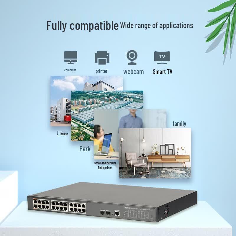 Dahua 16-Port Gigabit PoE Industrial Network Switch CN plug (adapter included)