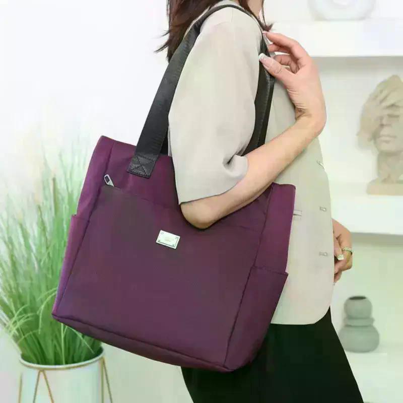 Borsa a tracolla in nylon impermeabile leggera, borsa a tracolla di grande capacità, per borse da lavoro, scuola e viaggi