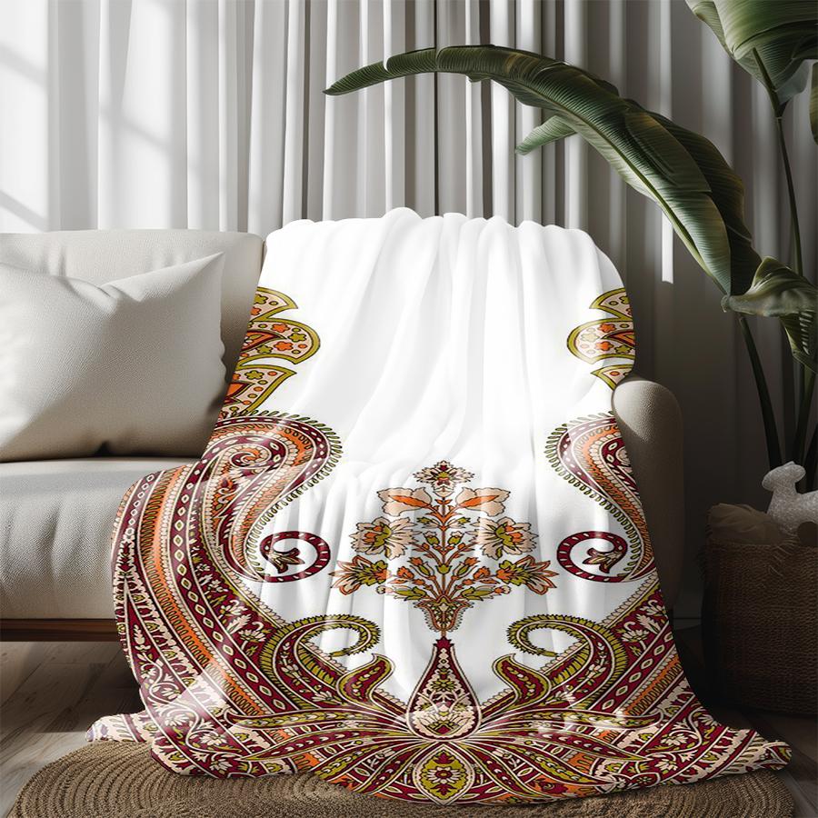 Paisley Pattern Blanket Microfiber Flannel Cover Blanket Bedroom Living Room Sofa Soft And Comfortable Home Decoration