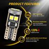 2/4/10pcs T10 W5W LED Auto Dome Reading Lamp 3030 6SMD Canbus Car Interior Door Bulb Trunk License Plate Signal Clearance Lights