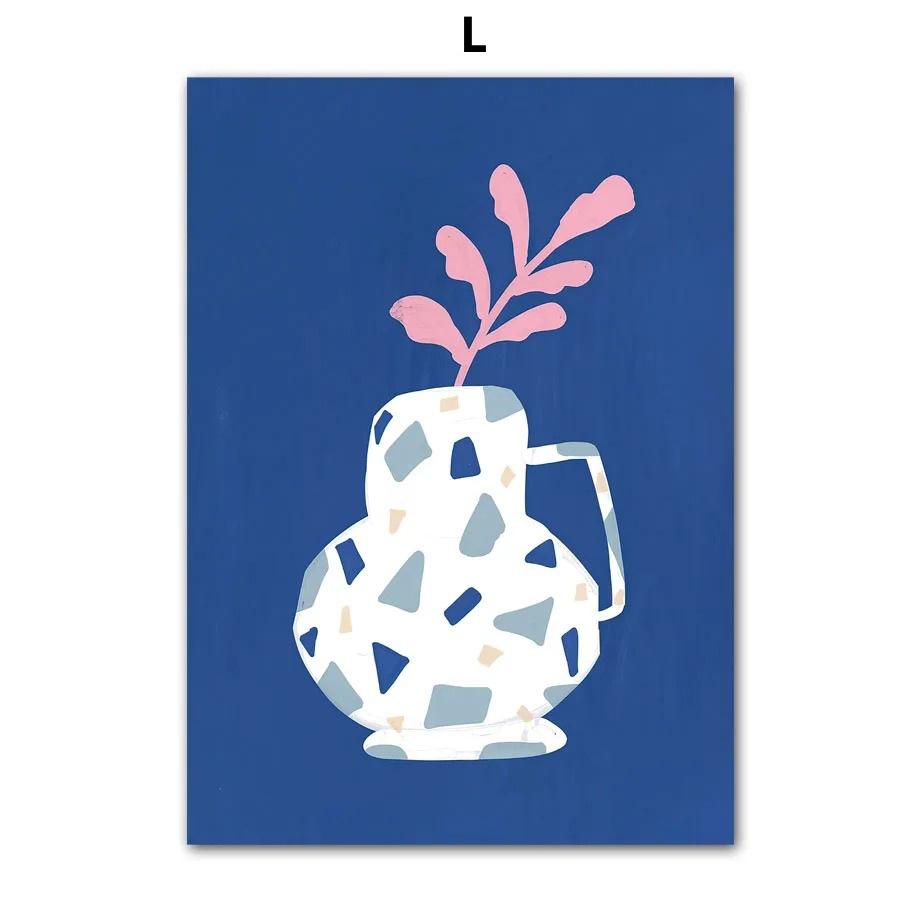 Nordische Retro Ästhetik Heimdekoration Wandkunst Blume Leinwand Ölgemälde