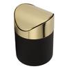 Desktop Trash Can Stainless Steel Household Mini Trash Basket Clamshell Paper Basket with Gold Lid