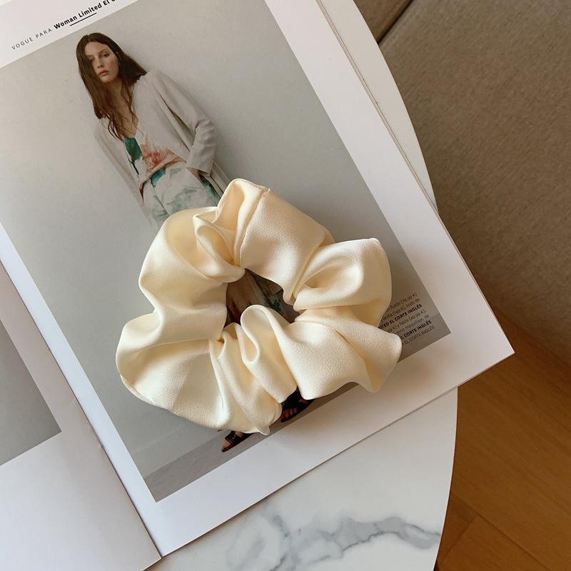 

Женская шелковая резинка для волос, эластичная многоцветная повязка ручной работы для волос, держатель для хвоста, повязка на голову, аксессуары для волос белый