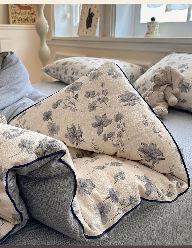 2025 Original Linen Crinkled Gauze Double Layer Quilt Comforter for Winter, Spring & Autumn